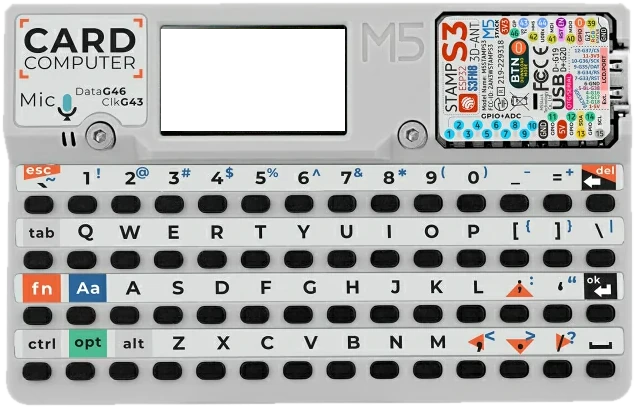 An M5Stack Cardputer running NucleoOS
