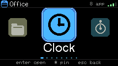 Office — clock, files, notes